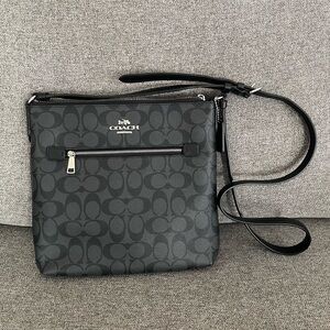 Coach Black and Gray Signature Crossbody Bag